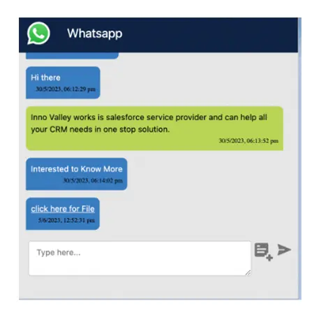 Salesforce WhatsApp for Tech Support